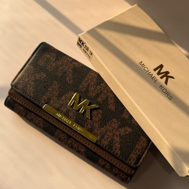 Brown MK Long Wallet