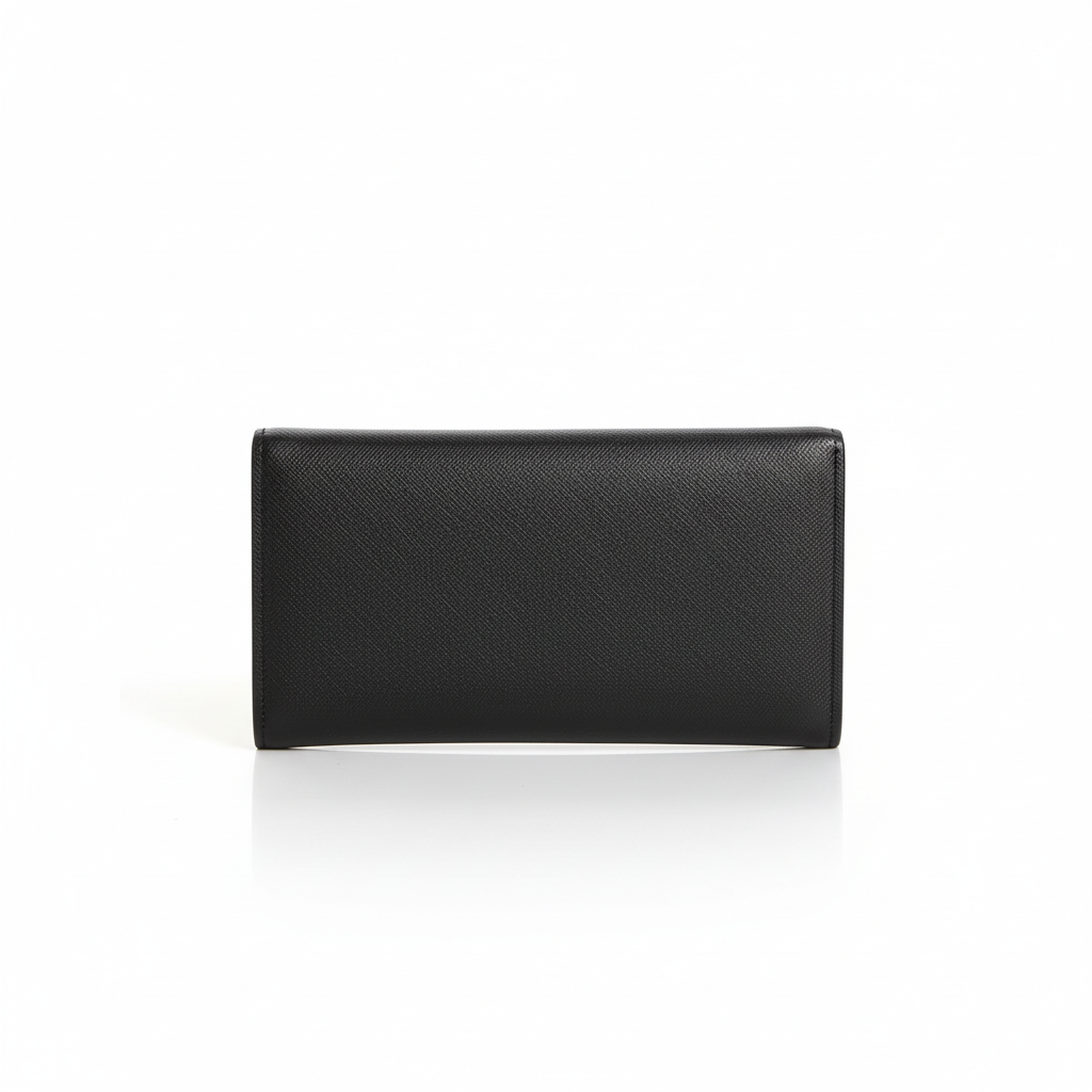 Men's Long Bifold Wallet – Saffiano Leather | Multi-Card Organizer with Zipper Pocket