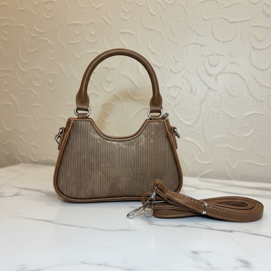 Crescent Mini Hobo Bag – Brown Shimmer