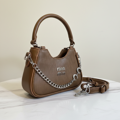 Crescent Mini Hobo Bag – Brown Shimmer