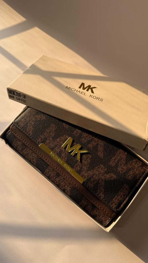 Brown MK Long Wallet