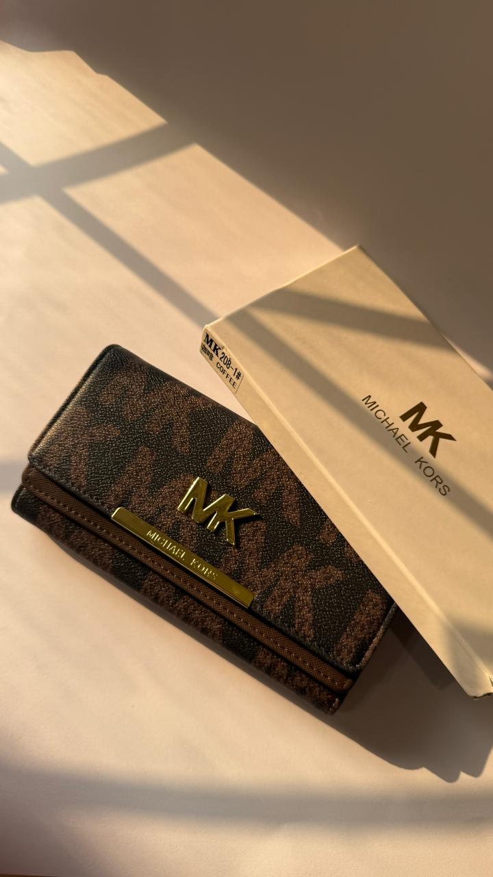 Brown MK Long Wallet